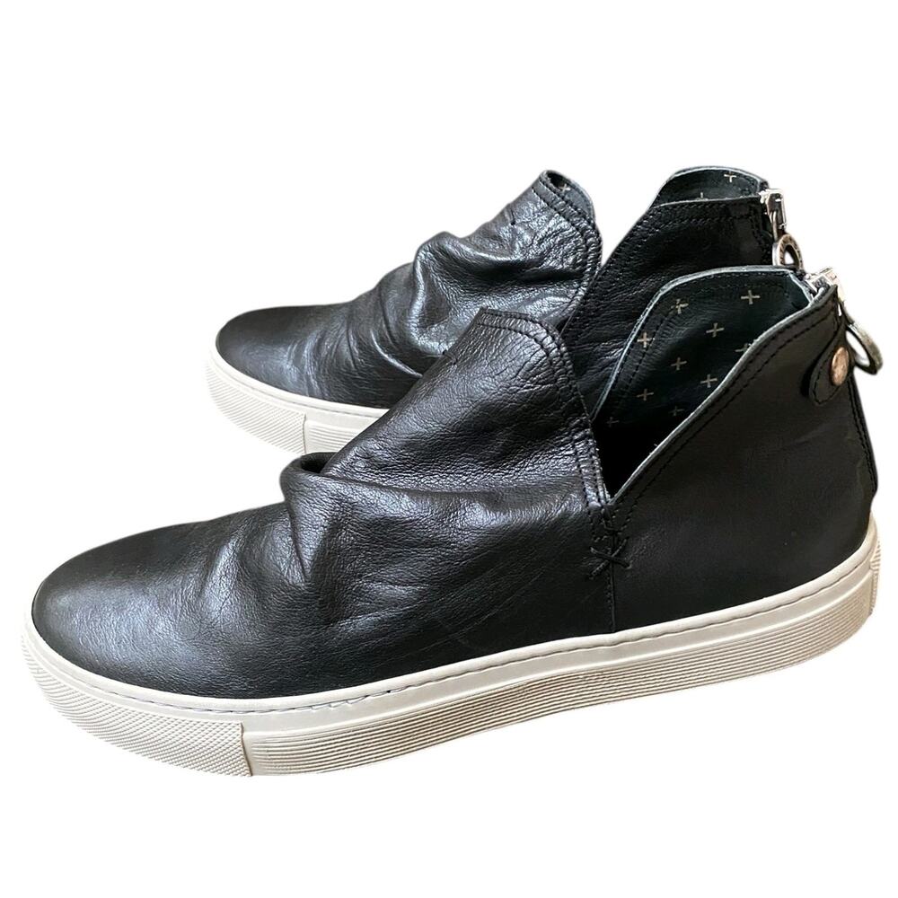 Fiorentini + Baker Bex V Sneaker Boots Womens 7 Leather Zip Black Shoes Italy